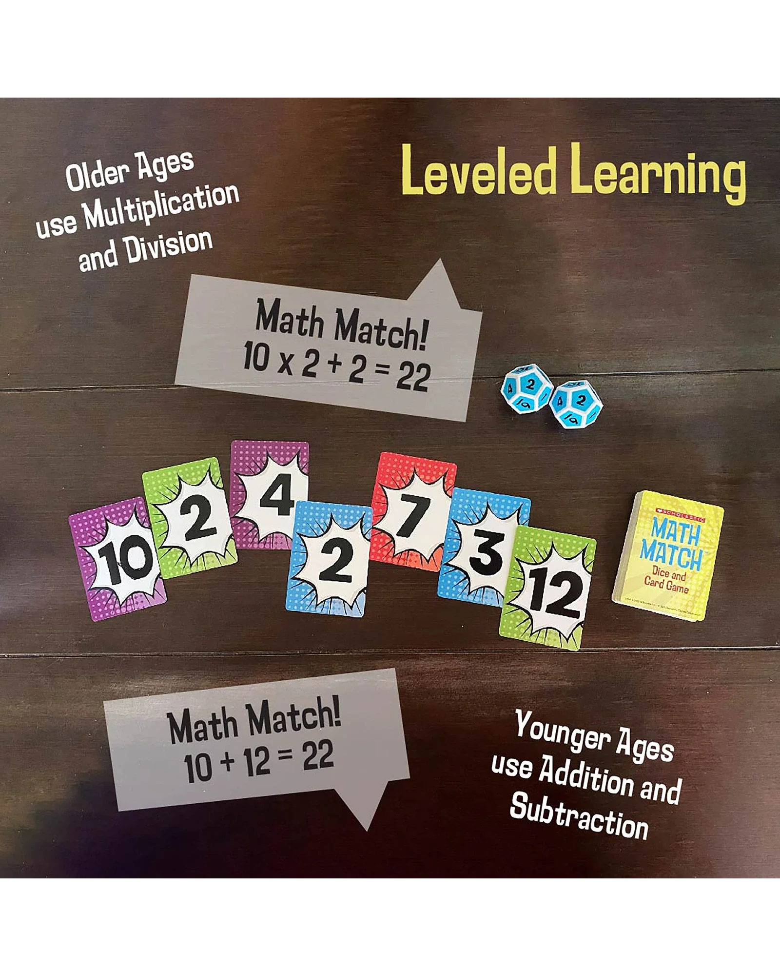 Tinned Game Scholastic Math Match Dice and Card Game - Image 6