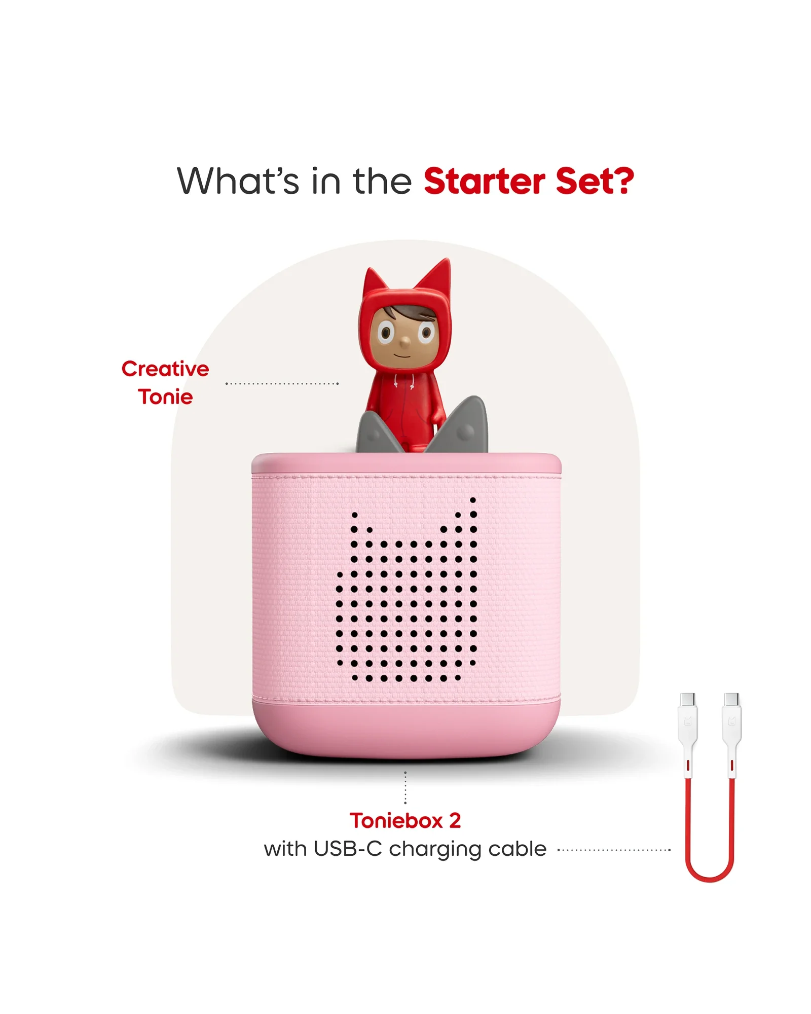 Tonies Toniebox 2 Starter Set with Creative Tonie Rubie - Cloud Pink - Image 3