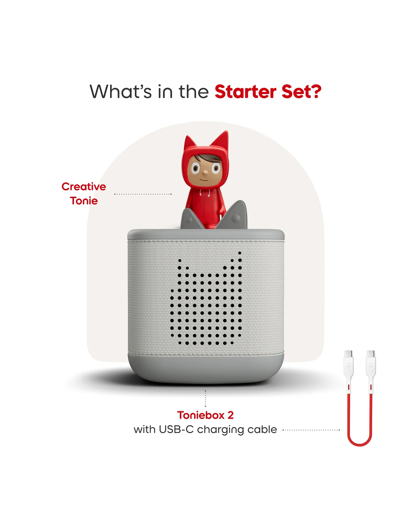 Tonies Toniebox 2 Starter Set with Creative Tonie Rubie - Moon Grey - Image 3