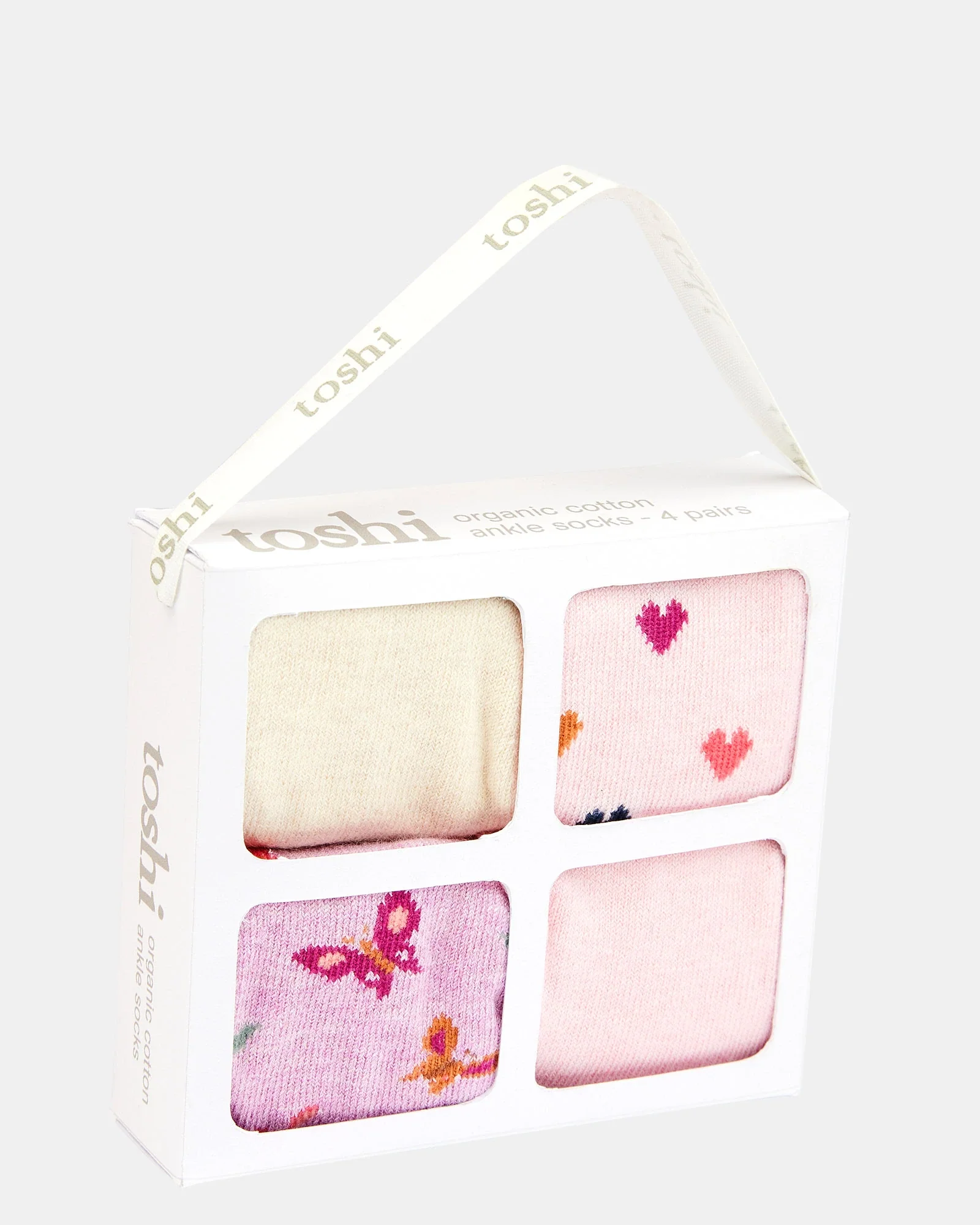 Toshi Organic Socks Gift Box Ankle - Assorted - Sweetheart 0 to 6 Months