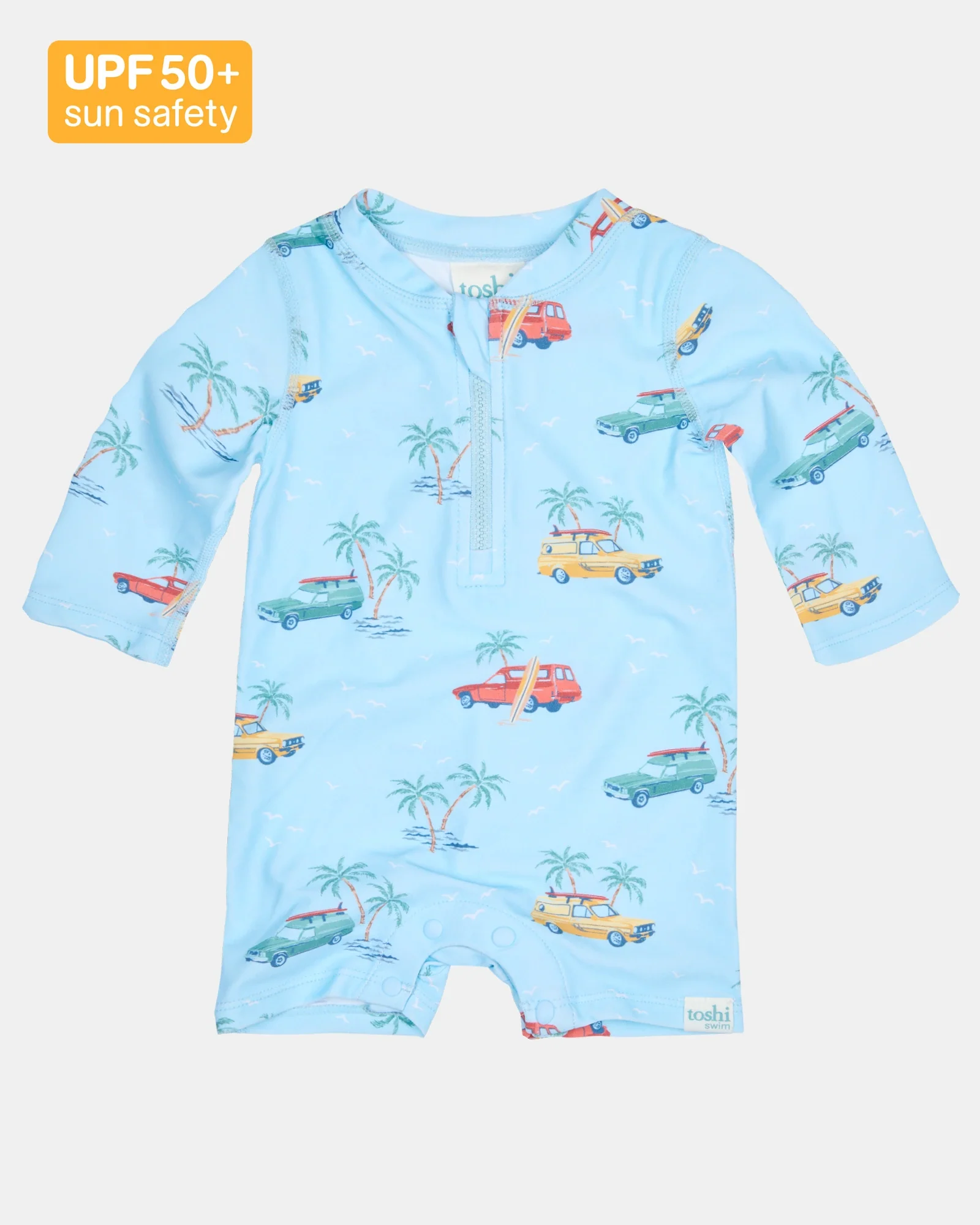 Toshi Swim Onesie L/S Splash - Swell Seekers Sky 0