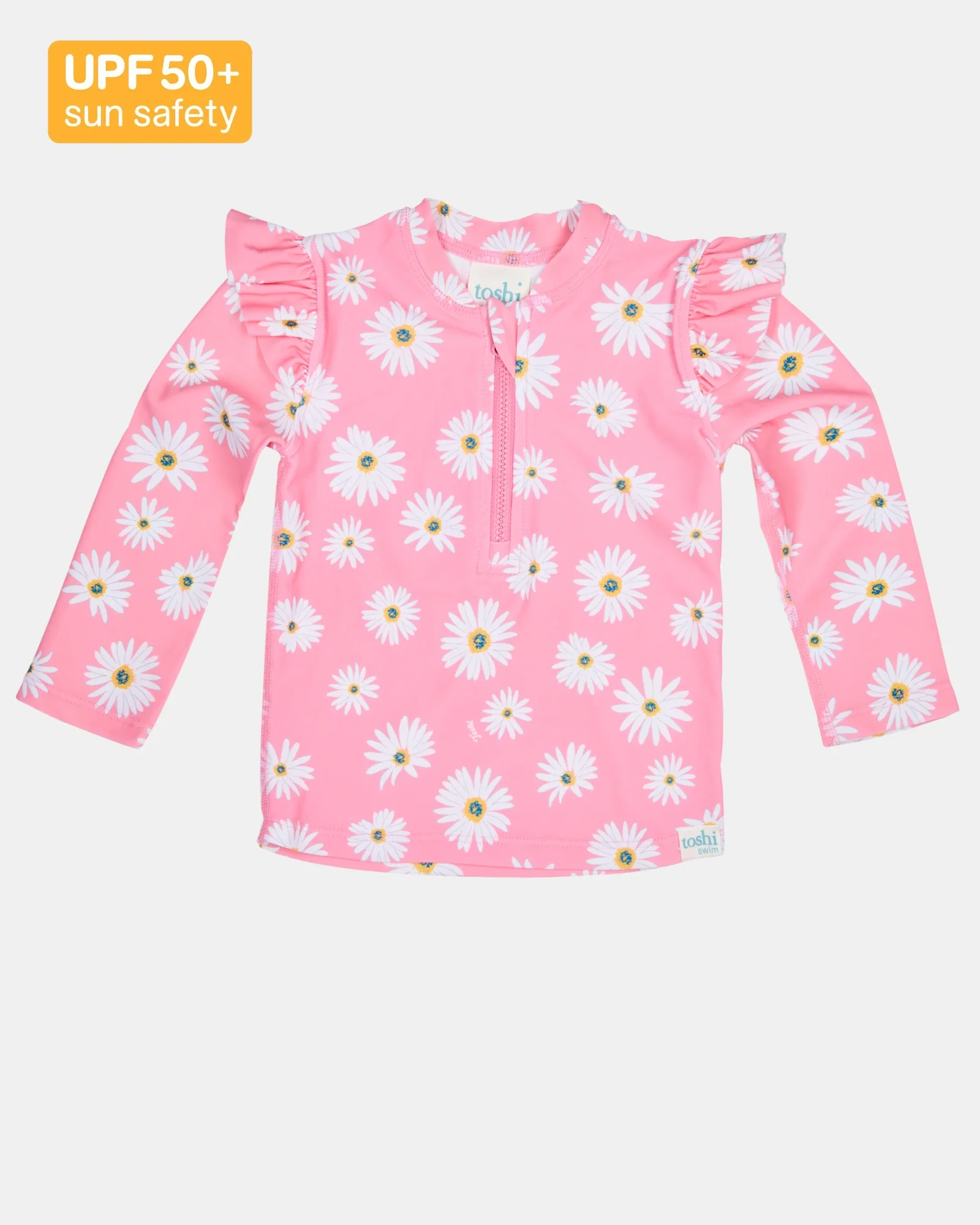 Toshi Swim Rashie L/S Ripple - Daisy Watermelon 0