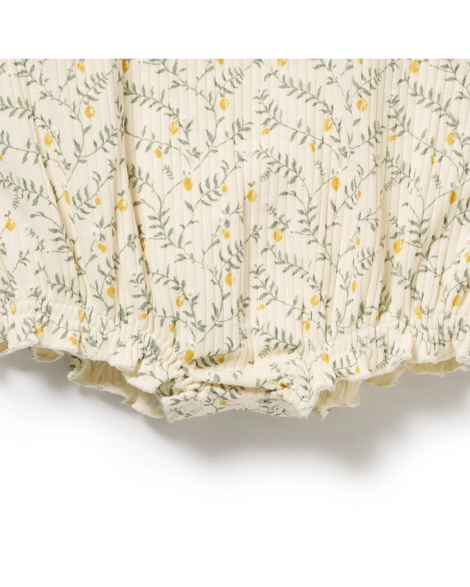Wilson & Frenchy Lemon Leaf Organic Playsuit 0-3 Months - Image 5