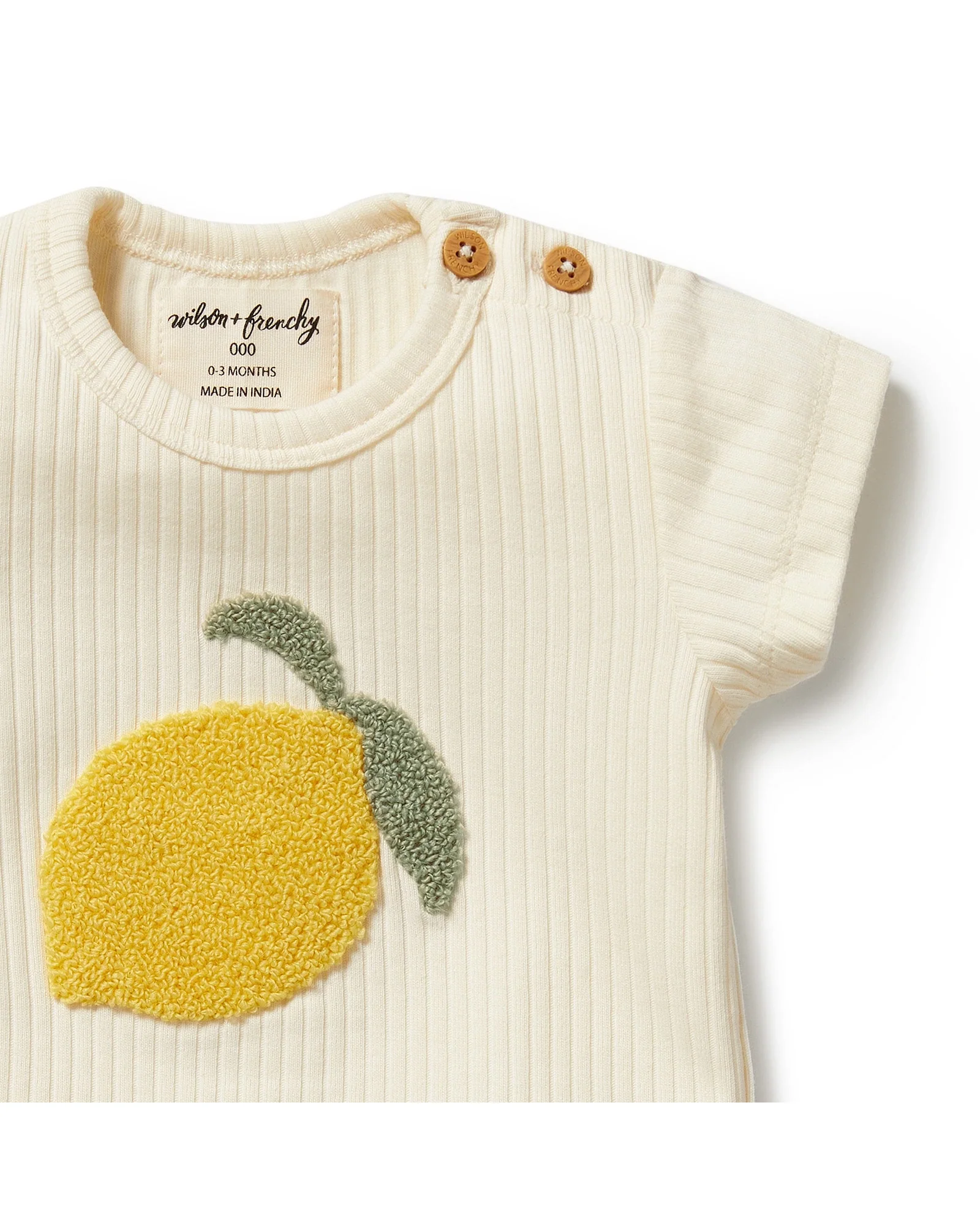 Wilson & Frenchy Lemon Leaf Organic Tee 0-3 Months - Image 4