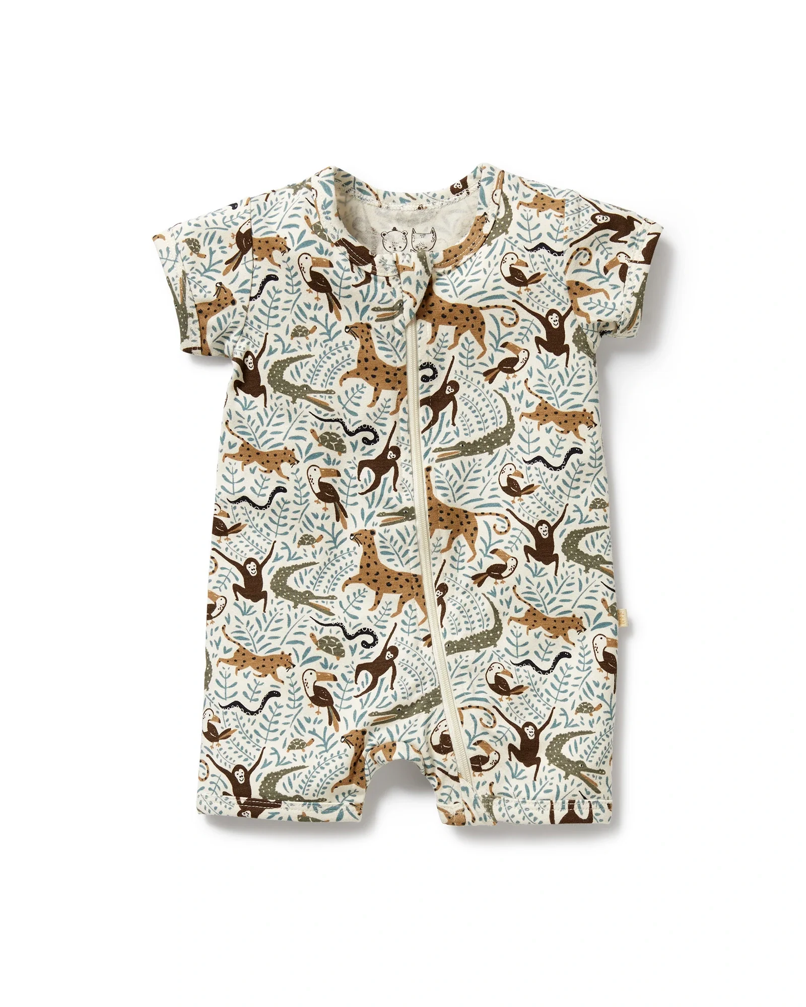 Wilson & Frenchy Mini Jungle Organic Boyleg Zipsuit 0-3 Months
