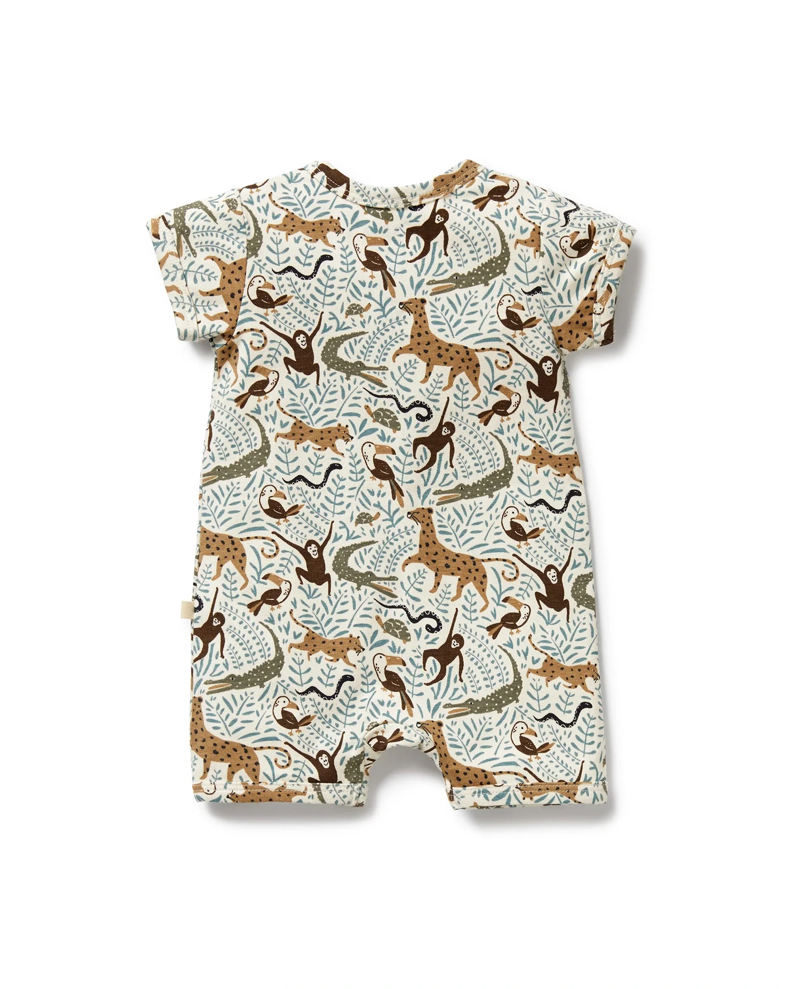 Wilson & Frenchy Mini Jungle Organic Boyleg Zipsuit 0-3 Months - Image 2