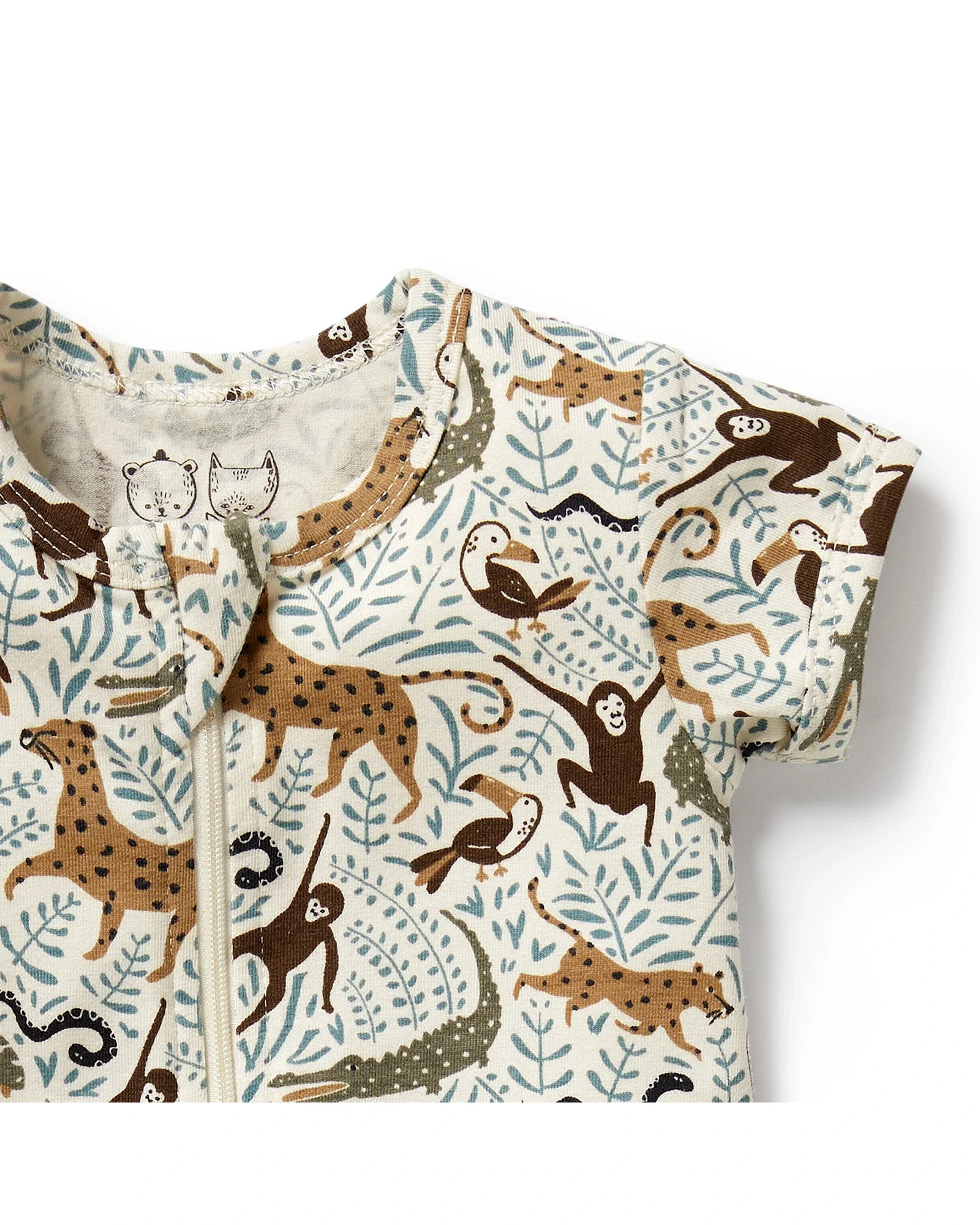 Wilson & Frenchy Mini Jungle Organic Boyleg Zipsuit 0-3 Months - Image 3
