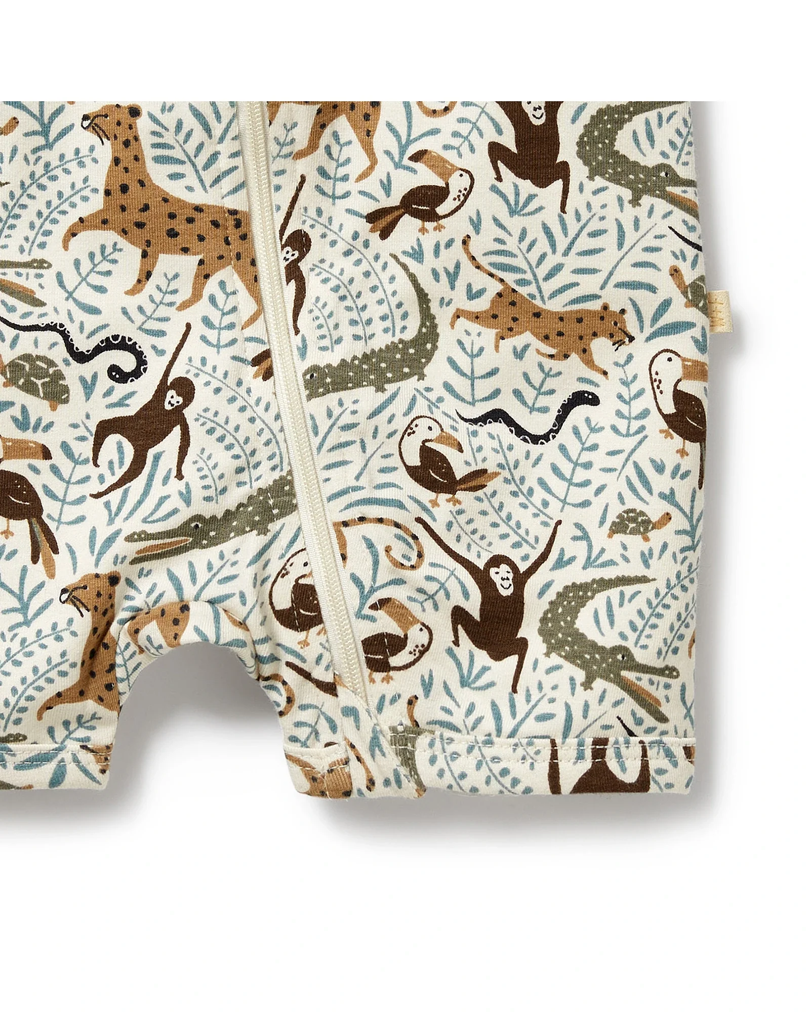 Wilson & Frenchy Mini Jungle Organic Boyleg Zipsuit 0-3 Months - Image 4