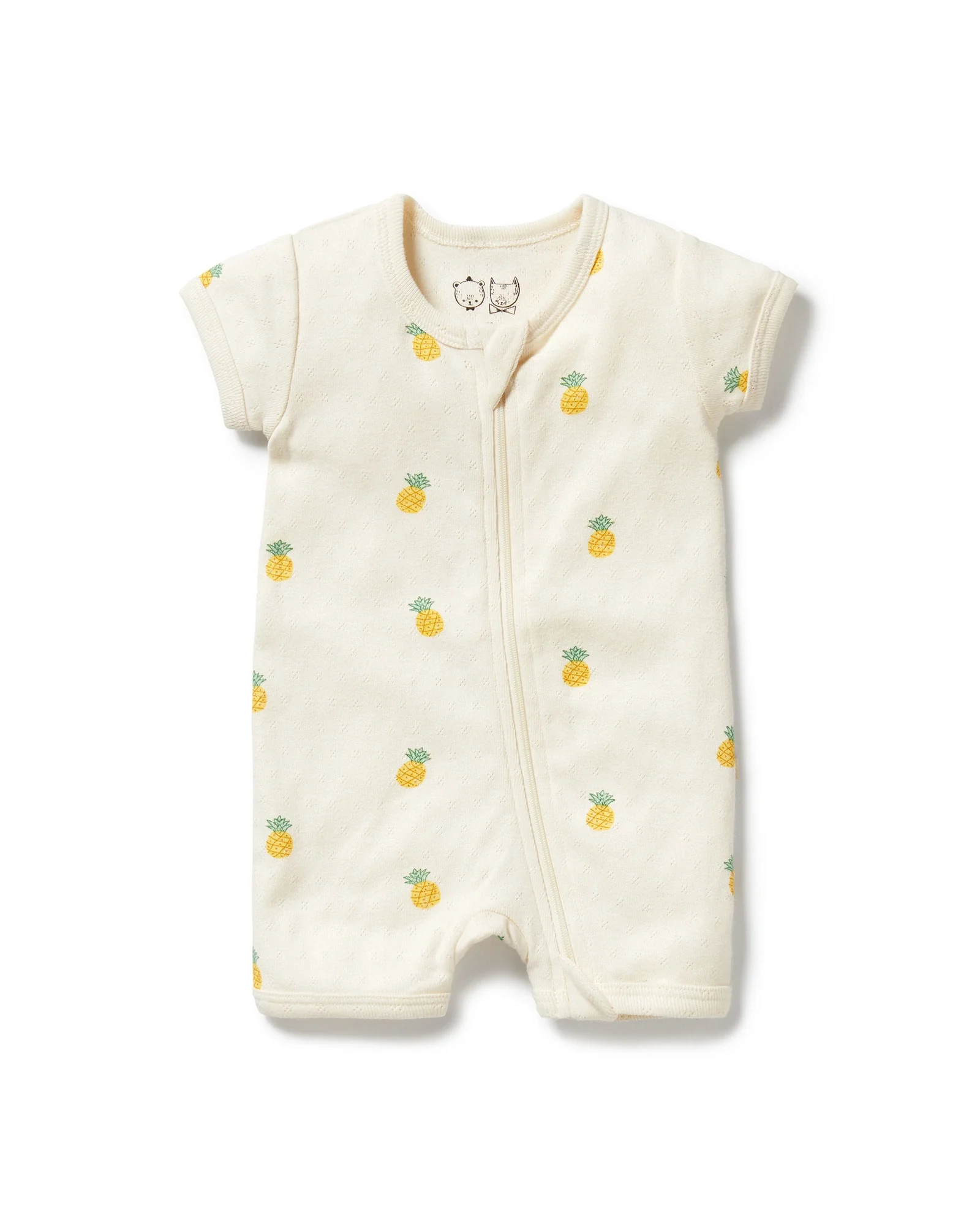 Wilson & Frenchy Piney Pals Organic Pointelle Boyleg Zipsuit 6-12 Months