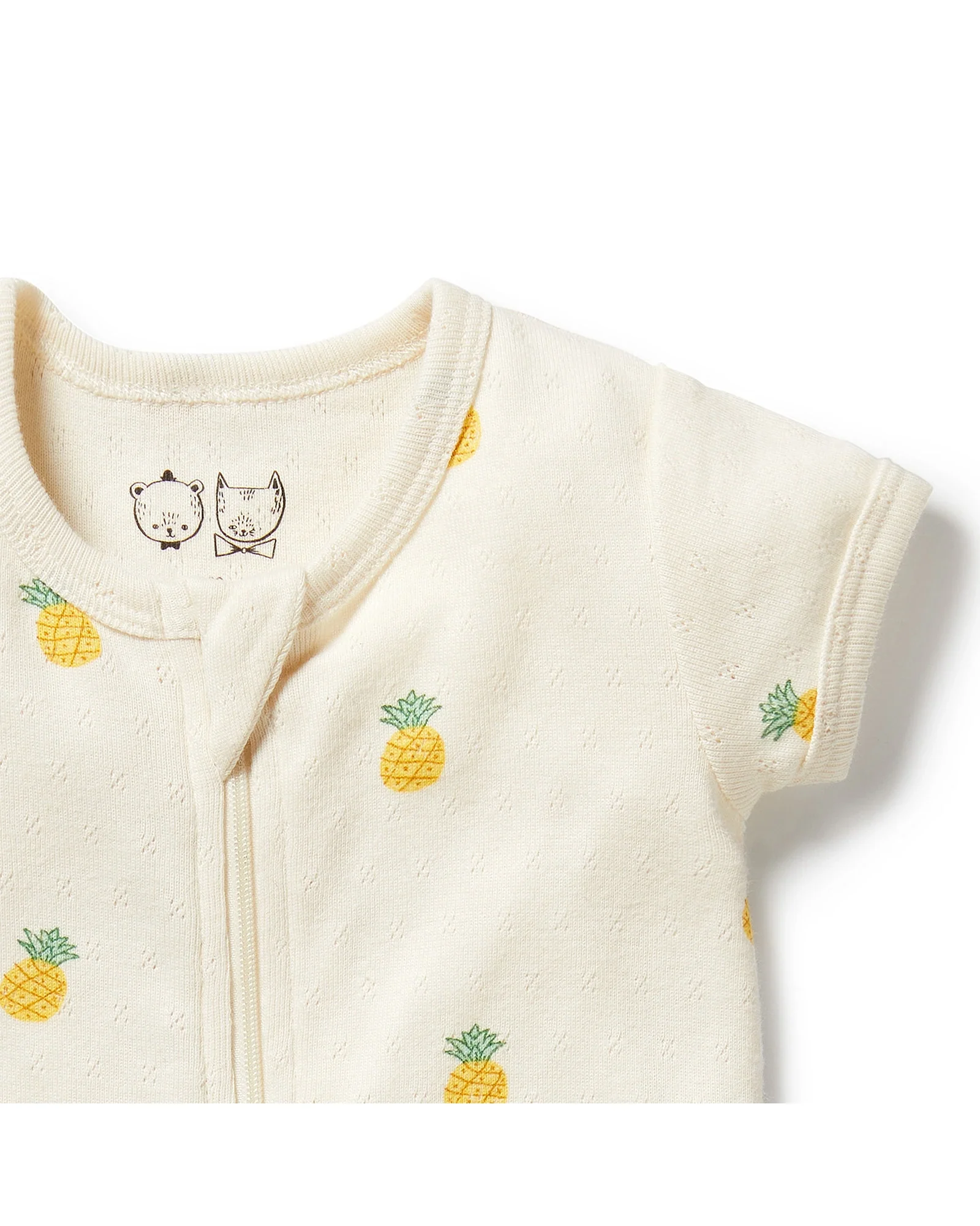 Wilson & Frenchy Piney Pals Organic Pointelle Boyleg Zipsuit 6-12 Months - Image 3