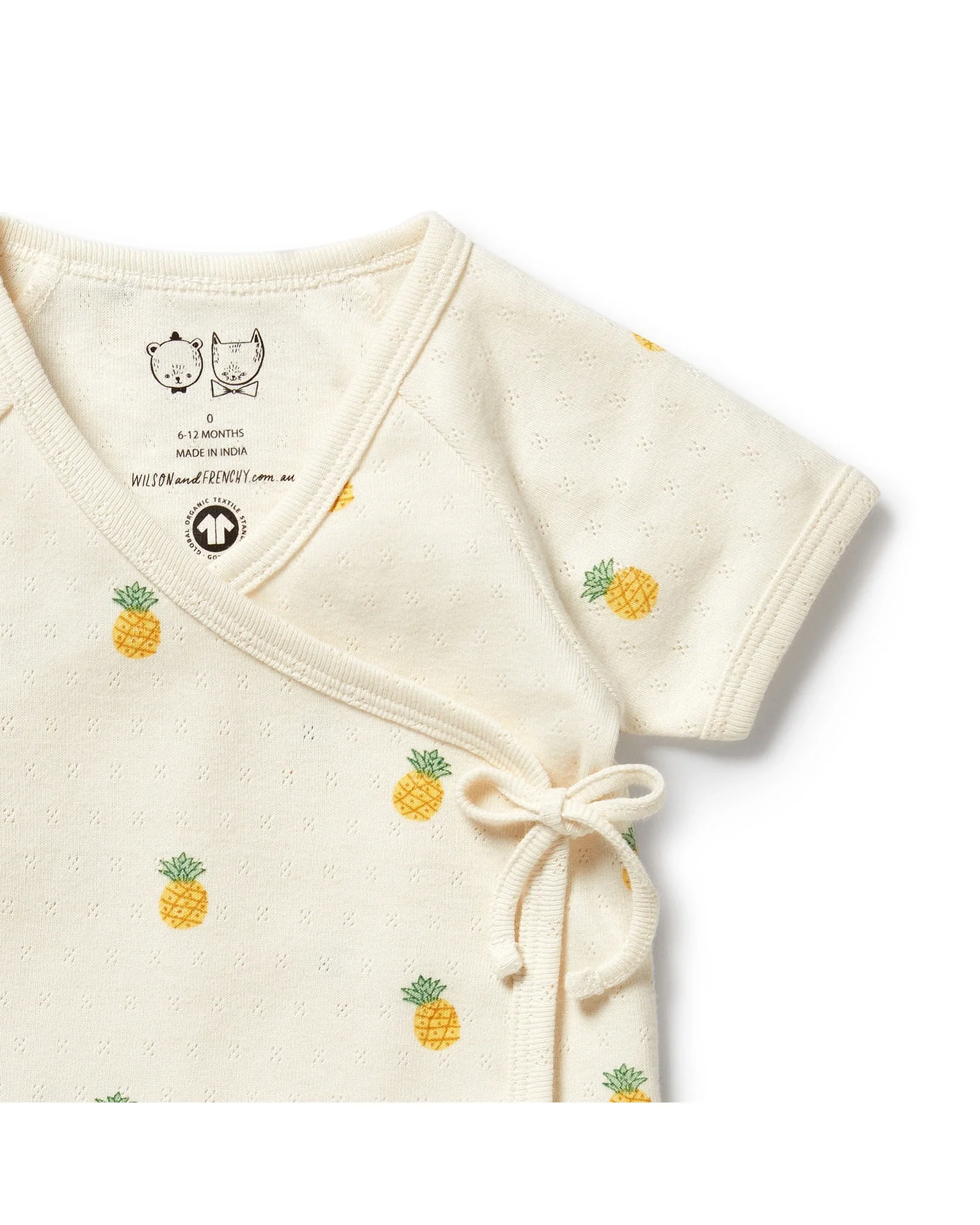 Wilson & Frenchy Piney Pals Organic Pointelle Kimono Set 0-3 Months - Image 3