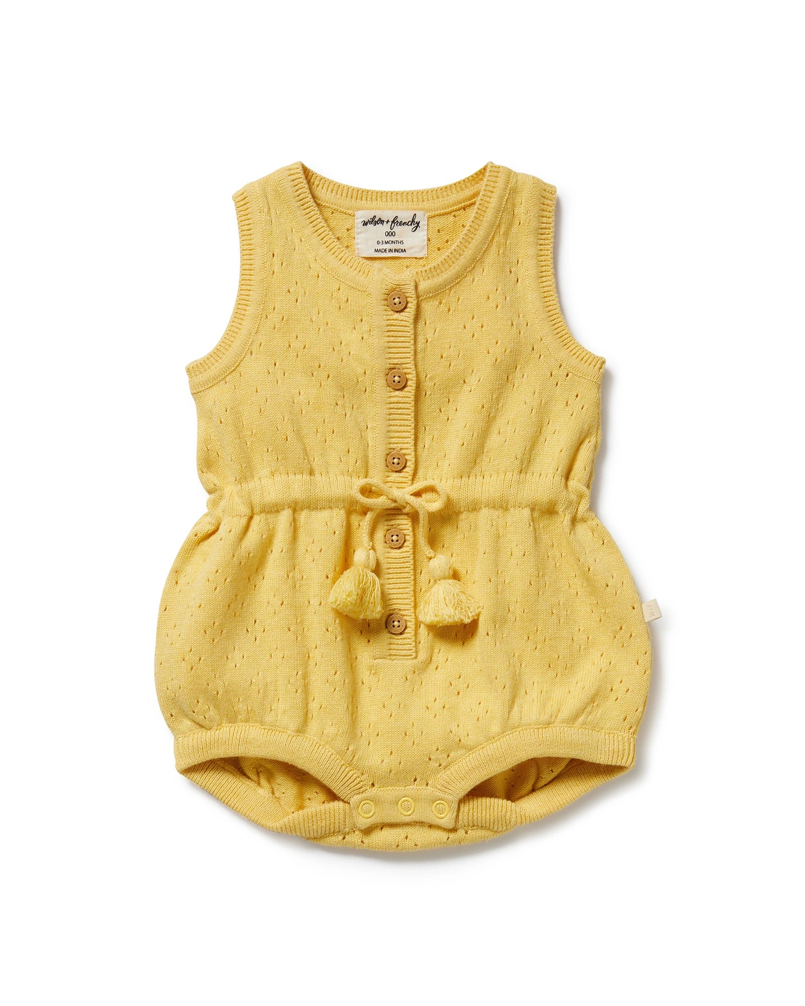 Wilson & Frenchy Sunny Sorbet Organic Knitted Tie Bodysuit 0-3 Months