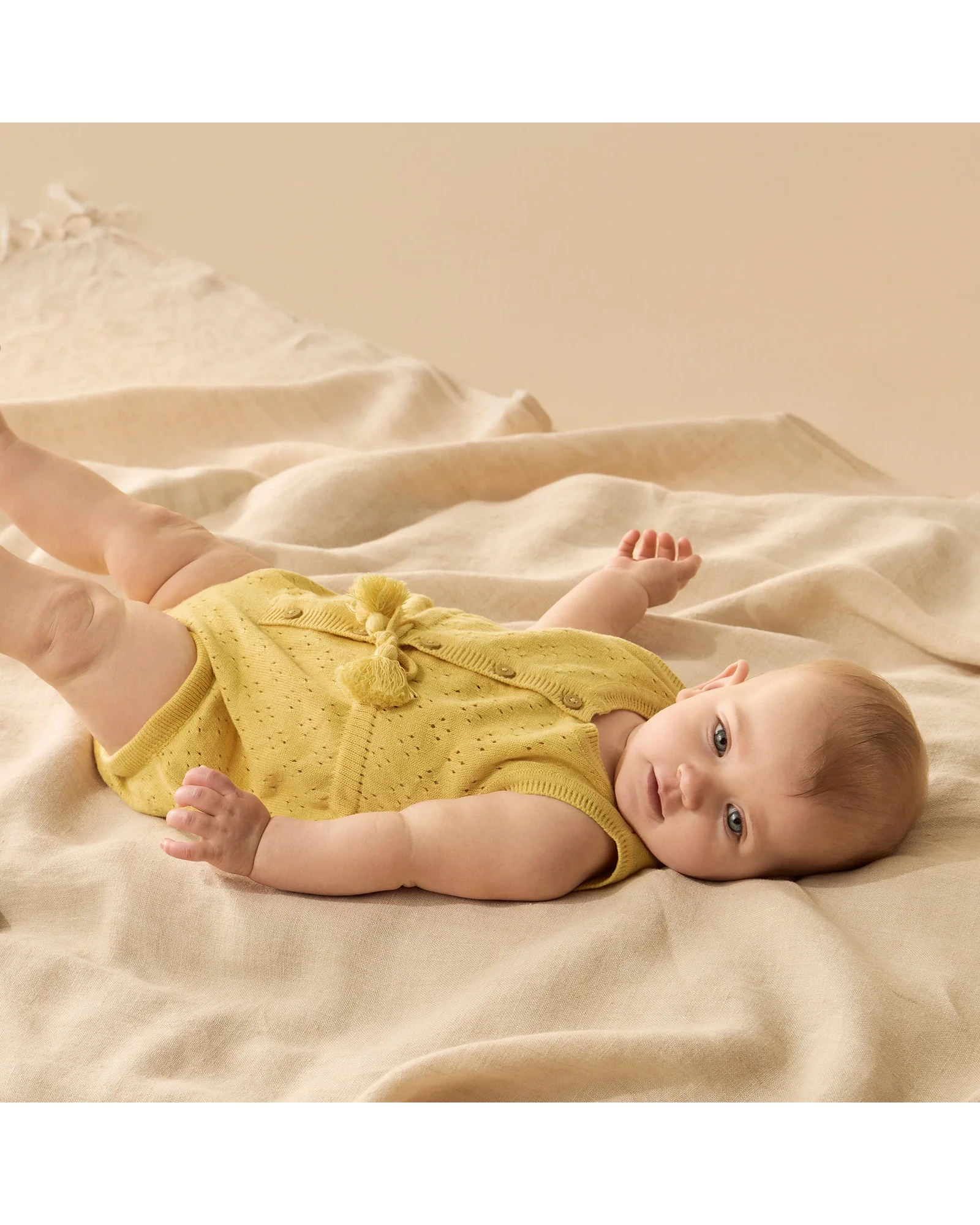 Wilson & Frenchy Sunny Sorbet Organic Knitted Tie Bodysuit 0-3 Months - Image 3