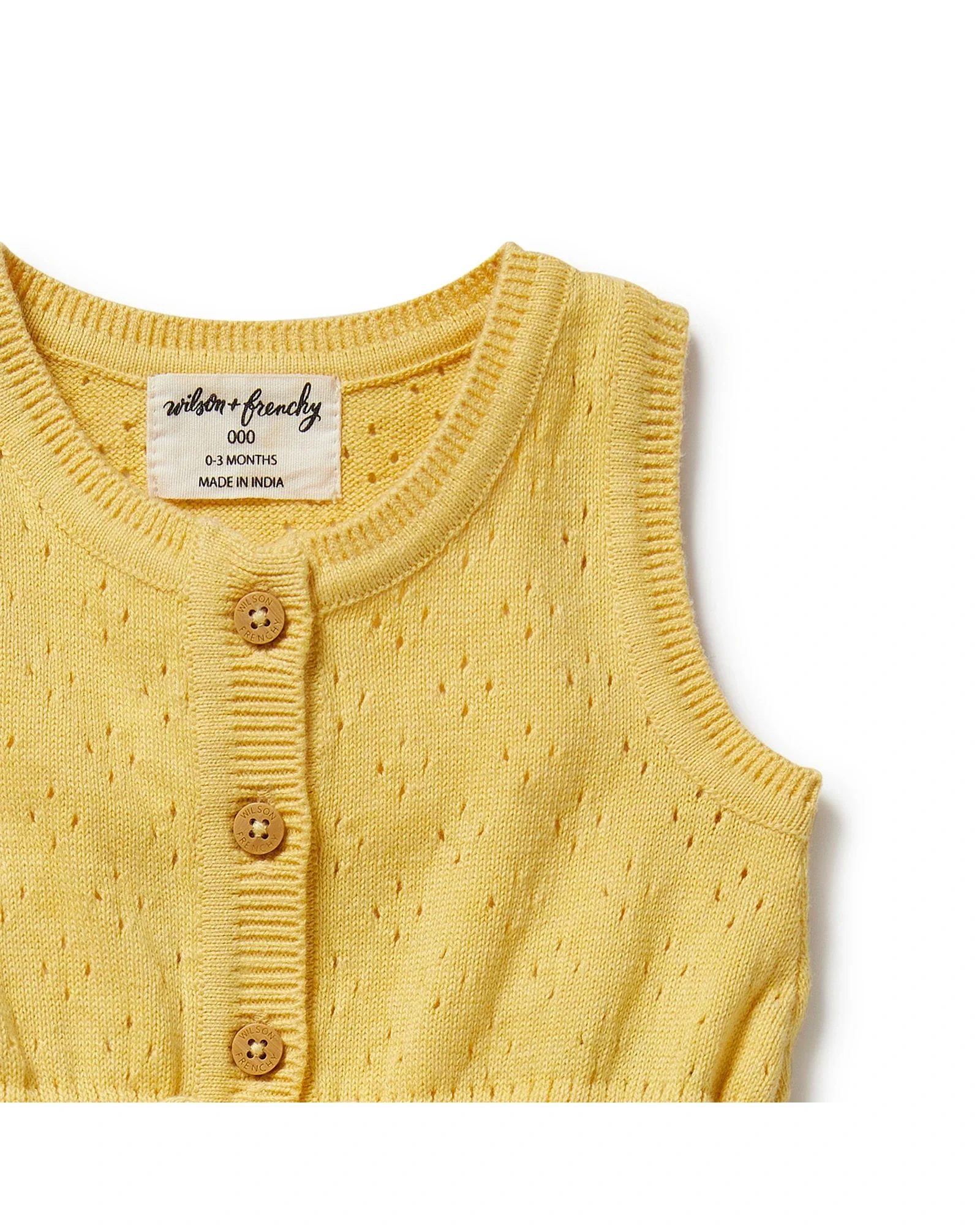 Wilson & Frenchy Sunny Sorbet Organic Knitted Tie Bodysuit 0-3 Months - Image 4