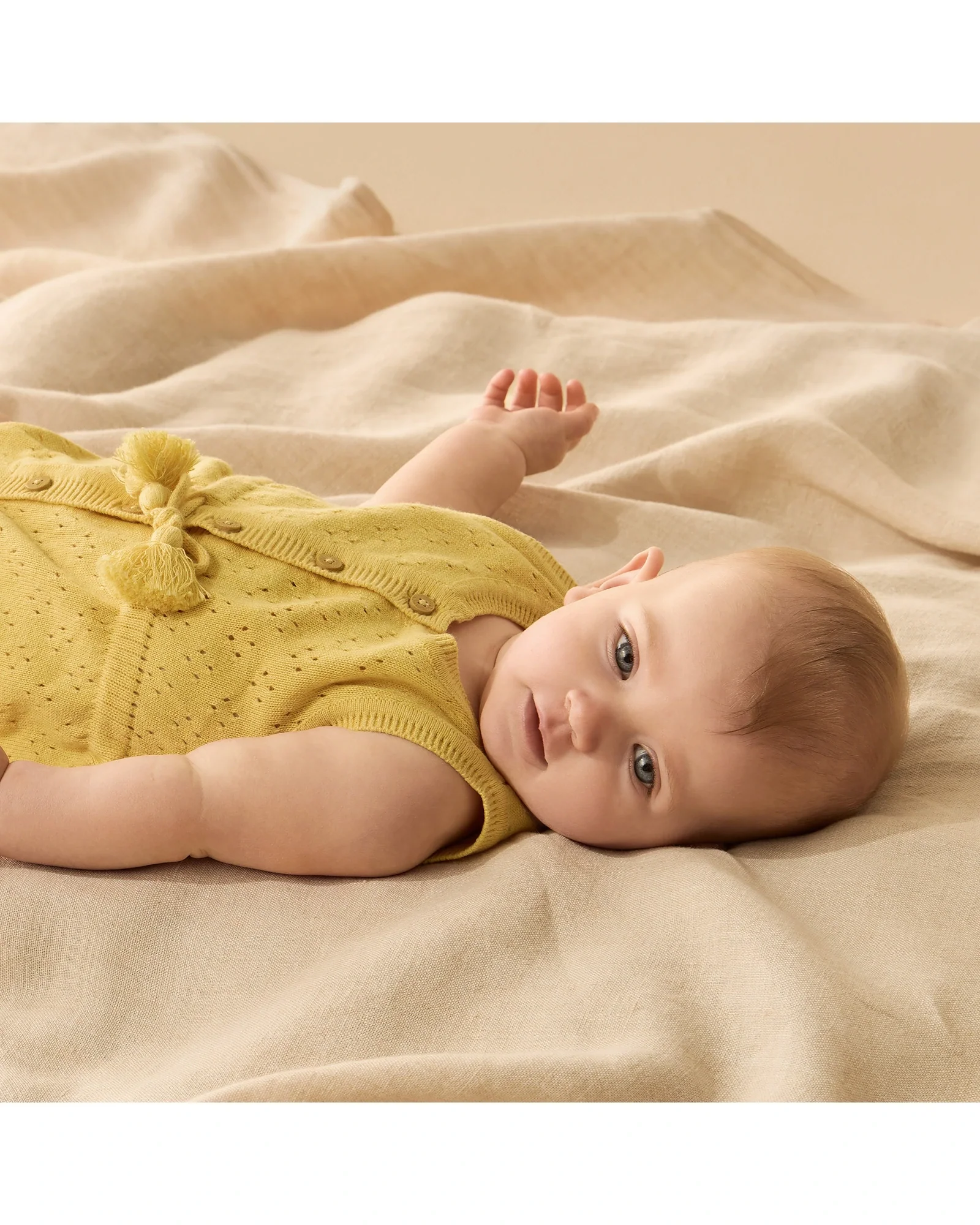 Wilson & Frenchy Sunny Sorbet Organic Knitted Tie Bodysuit 0-3 Months - Image 6